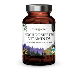 Vitamin D3 hochdosiert 10.000 i.E. und 4 Co-Faktoren (K2, Magnesium, Zink, Bor)